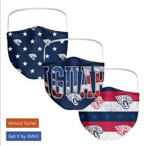 NWT NFL Jacksonville Jaguars Fanatics Adult Patriotic Face Covering 3-Pack